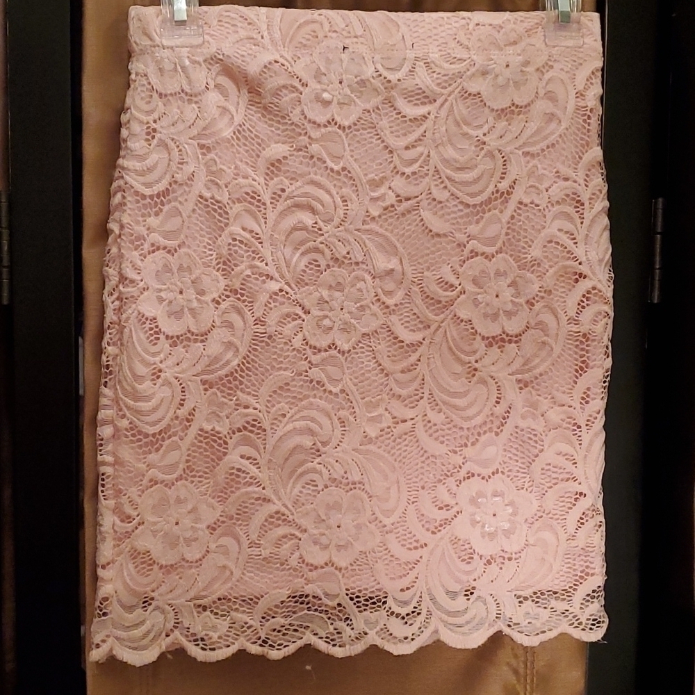 Ambiance Skirt Womens Size S Pink Lace Coquet Romatic - Picture 2 of 6